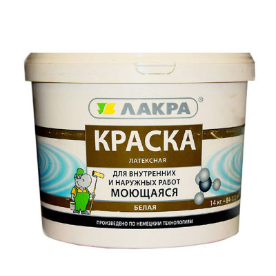 Краска латексная моющаяся  3 кг.ЛАКРА 8306485