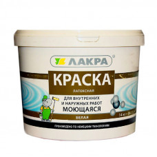 Краска латексная моющаяся  6,5 кг.ЛАКРА 8306486