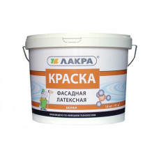 Краска латексная фасадная белоснежная  6,5 кг.Лакра 8306489