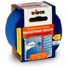 Лента малярная 50х25 синяя д/наружн. работ ( инд.упак.) UNIBOB K48424/89343