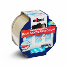 Лента клейкая д/заклейки окон 48ммх50м белая (ПВХ) UNIBOB К58168