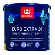 КРАСКА "EURO EXTRA-20"  2,7 Л (1) МОЮЩАЯСЯ ДЛЯ ВЛАЖНЫХ ПОМЕЩЕНИЙ "ТИККУРИЛА" 21349